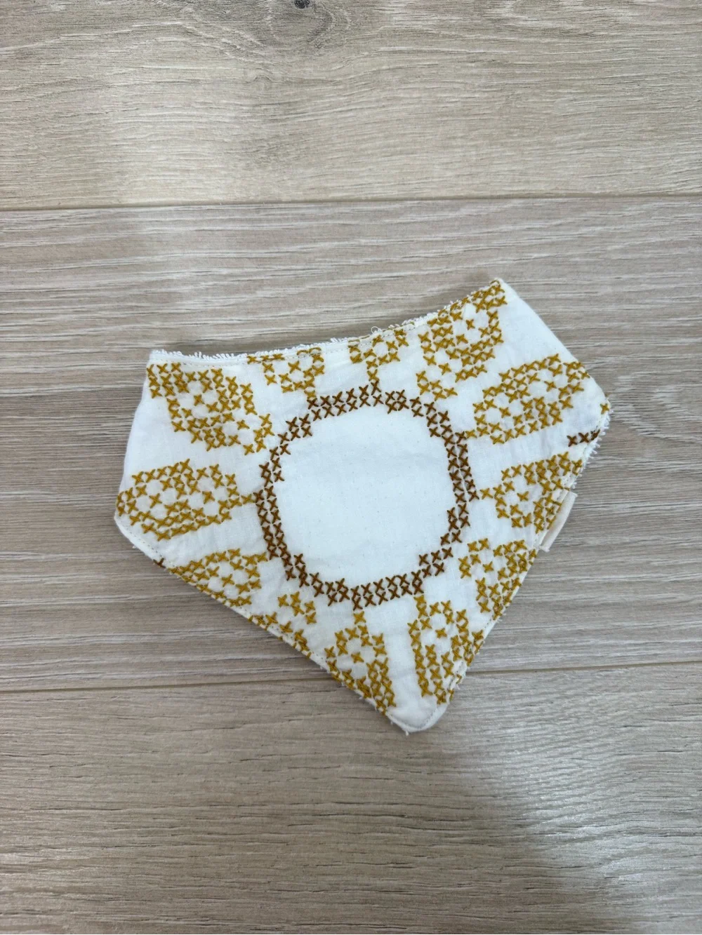 Remi Lyn & Co. Vintage Cross Stitch Sunflower Handmade Bandana Bib